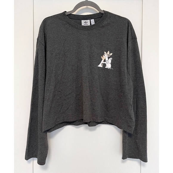 Adidas x Moomin Collection Rare Long Sleeve Top in Grey - Picture 1 of 10